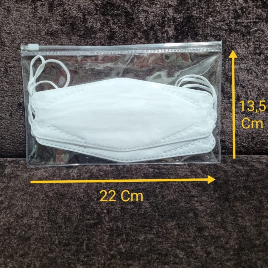 Plastik Mika Zipper Uk. 20x12 cm | Dompet Zipper Untuk Masker