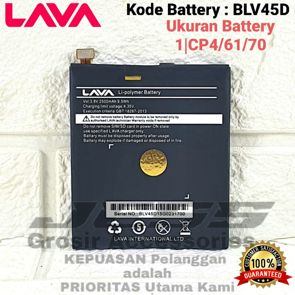 Baterai Battery LAVA Iris Pixel V2+ V2 Plus V2plus Model BLV45D ORIGINAL