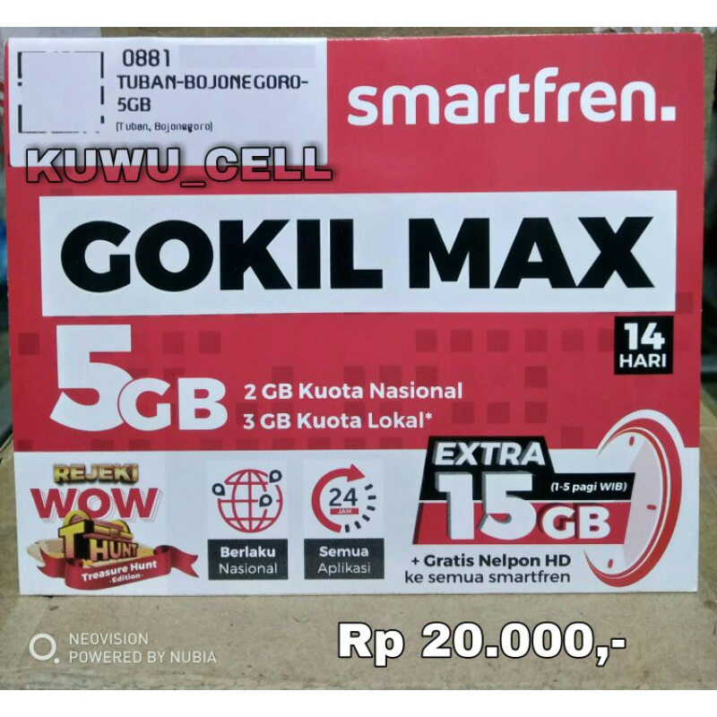 Kartu Perdana Smartfren Modem & Handphone Gokil Max Kuota 5GB