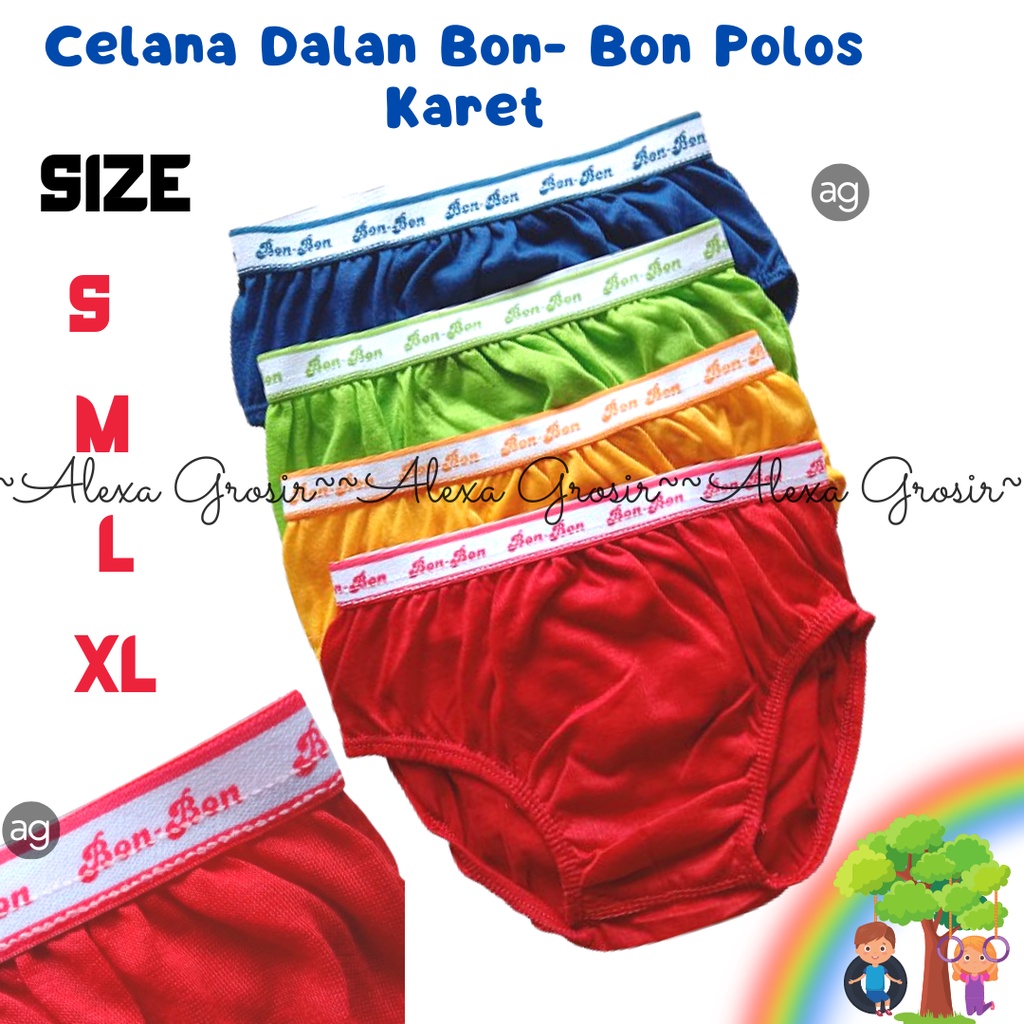 CD / celana dalam anak cowok karet 1-2 Tahun Bonbon Size S Karet