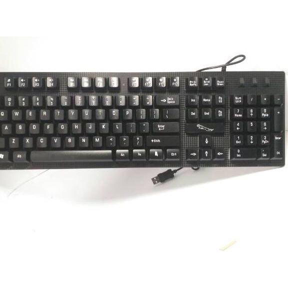 ➪ Keyboard Kabel USB Gaming LED RGB Warna Warni 104 tombol Paket Mouse Tanpa Kabel Wireless Menyala 