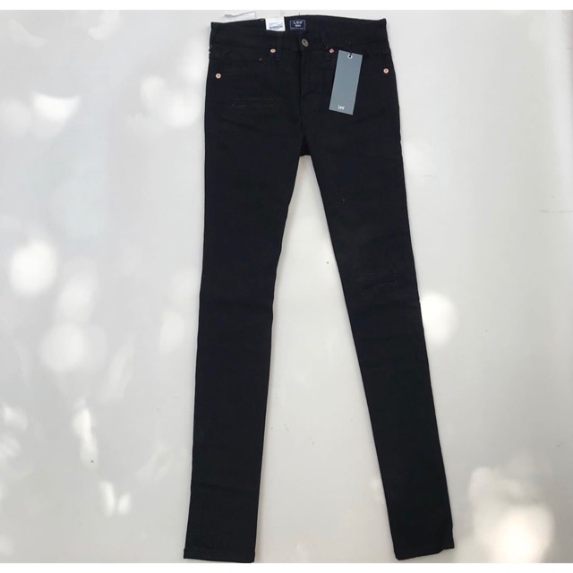 Celana Jeans Lee 101 Ramone Skinny Ripped Jeans Black Shopee Indonesia