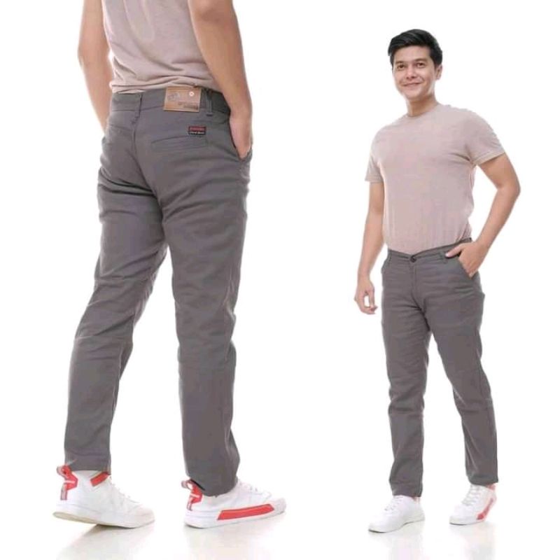 Celana Panjang Pria / Celana Chino Panjang Pria / Celana Slim Fit / Celana Kerja Pria Dewasa Warna Hitam Cream Abu Mocca Size 27-38