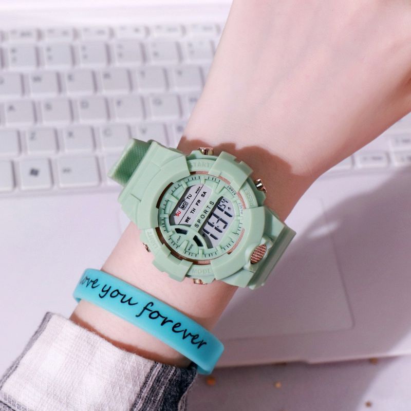 JAM TANGAN SPORT DIGITAL RUBBER PRIA WANITA MOTIF DAISY