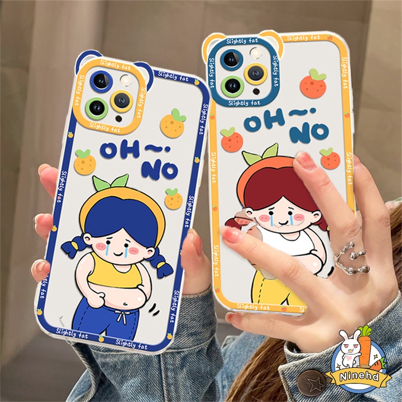 Soft Case Silikon Transparan Motif Fat Girl Untuk iPhone 13 12 11 Pro Max X Xr Xs Max SE 2020 8 7 6 6s Plus