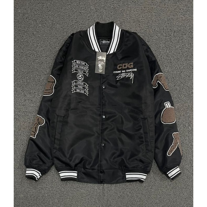 JACKET VARSITY STUSSY X CDG HIGHT QUALITY