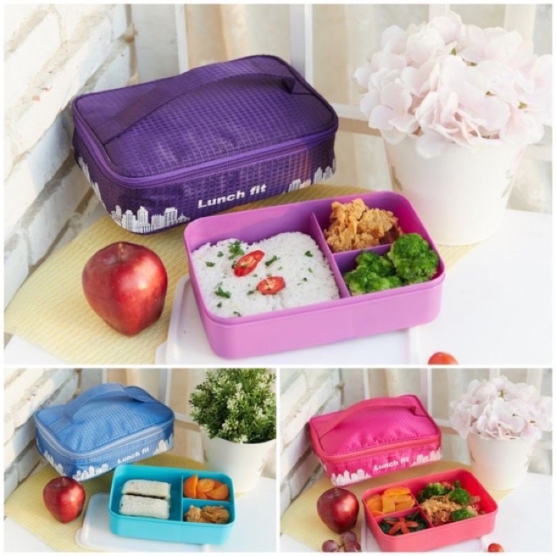 Kotak makan luch fit / tas bekal / tempat makan set