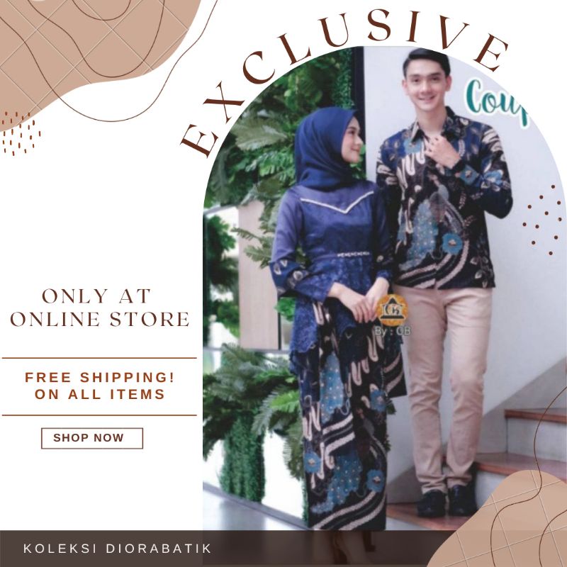 Kebaya Wilona Couple //M.L.Xl.XXL Kebaya Free Selendang Kemeja Batik Pria