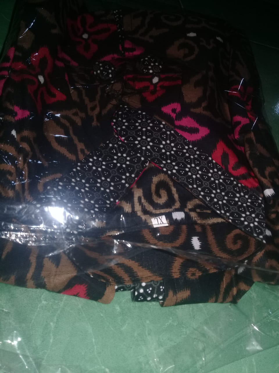 Tey-17 Batik Wanita Asj Sa Hrb026 Kenongo Kemeja Tosca Pendek