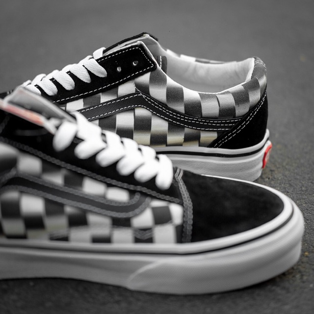 GOLDSTEP Shoes Vans Old Skool Checker Blur Black White ORIGINAL