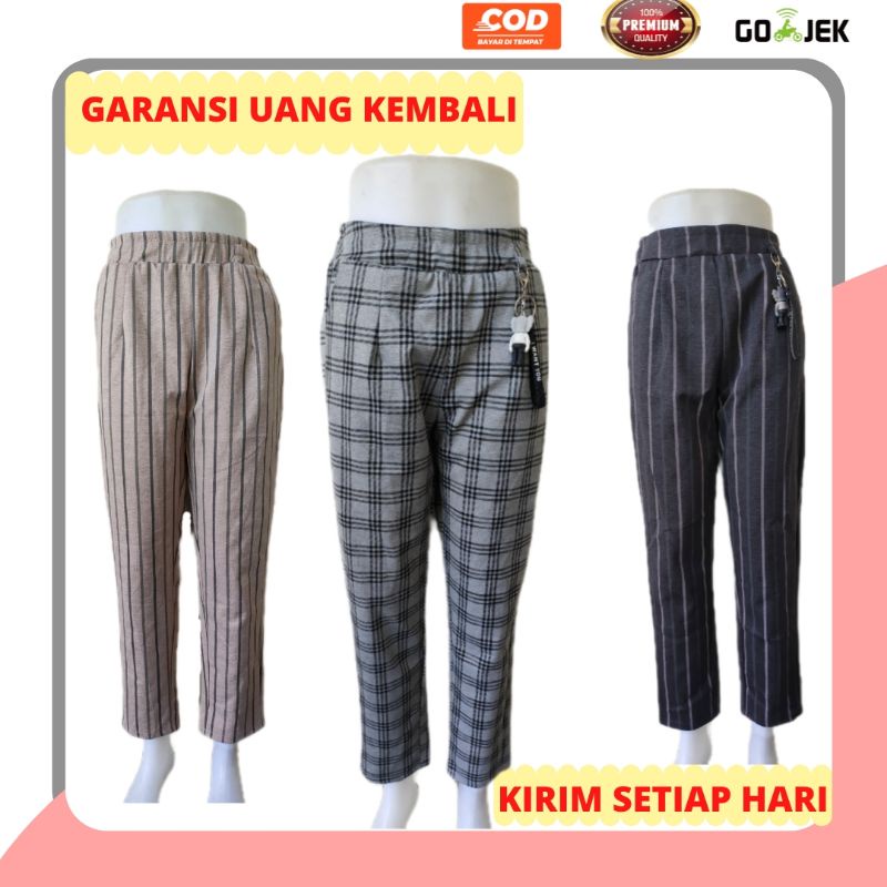 CELANA WANITA TERBARU Stretch celana panjang cewek celana panjang wanita celana bahan celana panjang perempuan celana panjang katun pensil wanita celana panjang cewe  panjang cewek tebal wanita bahan katun fashion trend import panjang motif kotak terbaru