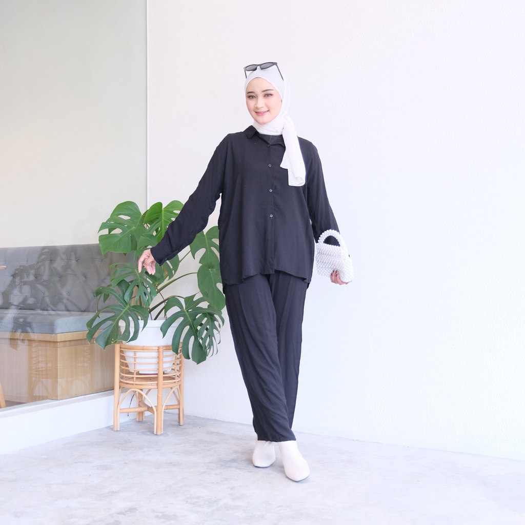 (RPA) ONE SET FURRY BLOUSE ATASAN KEMEJA WANITA RAYON