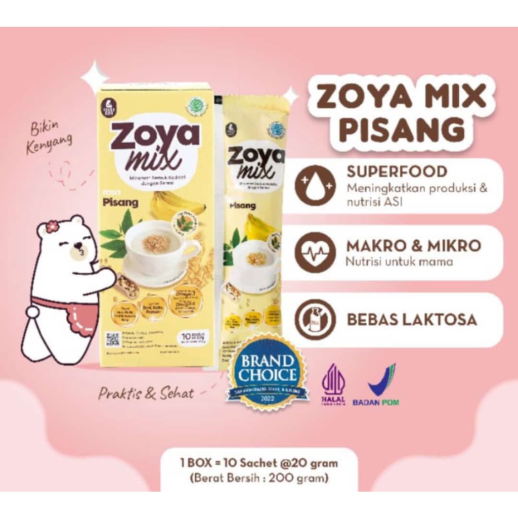 MAMA BEAR ZOYA MIX PISANG/MELON/COKLAT 10 X 20Gr