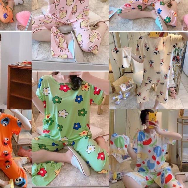 ❂ Piyama Import Setelan Celana 7/8 Baju Tidur Wanita Dewasa Import HPP078 ☚