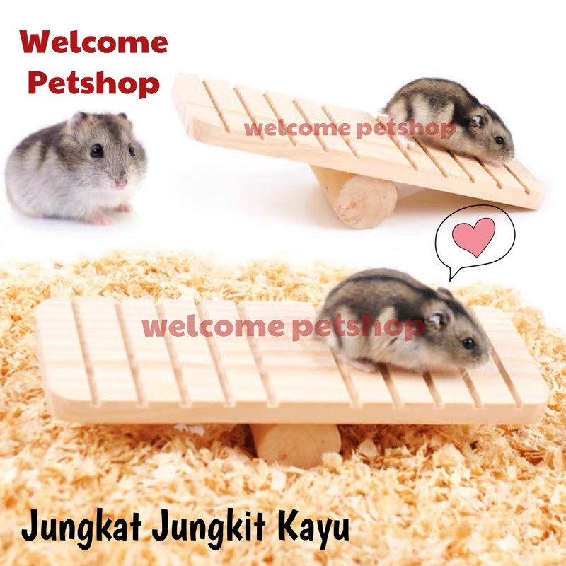 Jungkat Jungkit Kayu Hamster / Mainan Hamster / Aksesoris Hamster