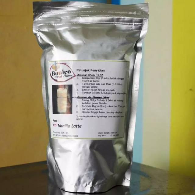 

BONICO VANILLA LATTE 1kg bahan bubuk minuman ice blend deink flovour fowder