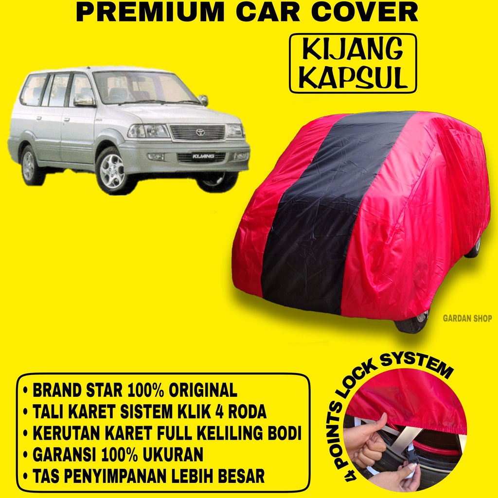 Body Cover KIJANG KAPSUL MERAH HITAM Penutup Bodi Mobil Kijang Kapsul Waterproof PREMIUM