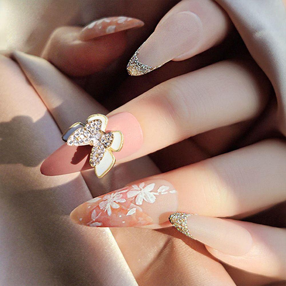 MXBEAUTY Wanita Pesona Kuku Ikatan Simpul Shiny Nail Beauty Butterfly Manicure Aksesoris DIY Bahan Kuku 3D Dekorasi Kuku