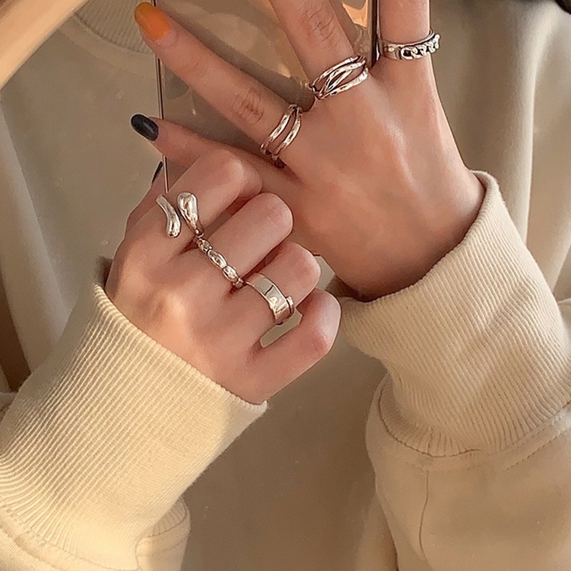 Cincin Pasangan Gaya Korea Untuk Hadiah Perhiasan Wanita