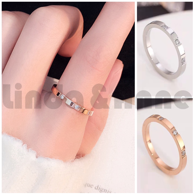 Cincin Titanium - Cincin Berlian Jari Naik Aksesoris Cincin Emas Import