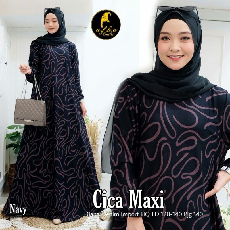 dress maxy muslim kaos diana denim