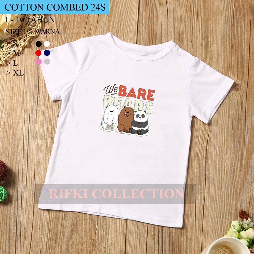 baju kaos anak WE BARE BEARS / KAOS ANAK DISTRO