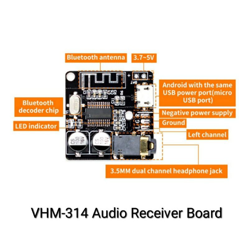 VHM314 VHM-314 VHM 314 Bluetooth 5.0 Audio Receiver Board