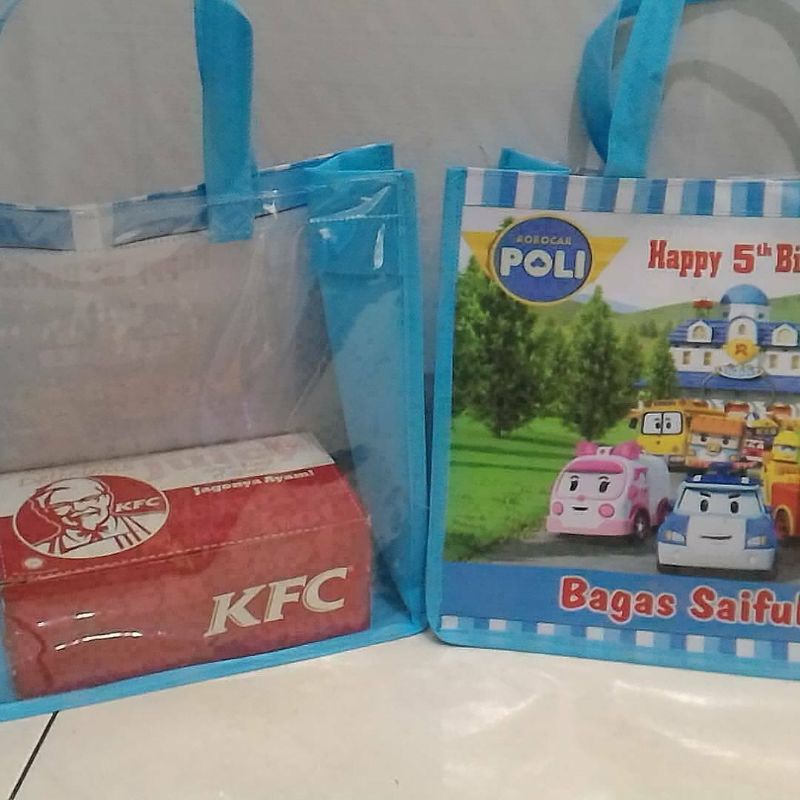 

tas souvenir ulangtahun mika, Goodie bag transparan custom