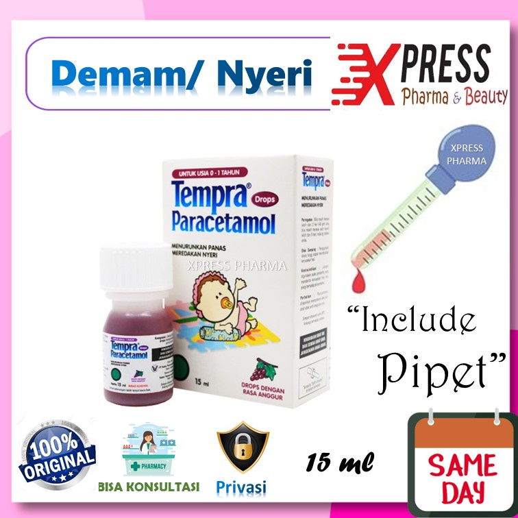 Jual ⚡XPRESS⚡ Tempra Drop 15 ml Obat Demam Sakit Gigi Nyeri Paracetamol ...