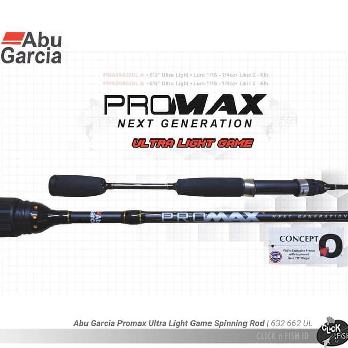 Abu Garcia PROMAX UL SPINNING ROD PMAX6UL 2LB-6LB 198CM - 2 Sec Kode 1246