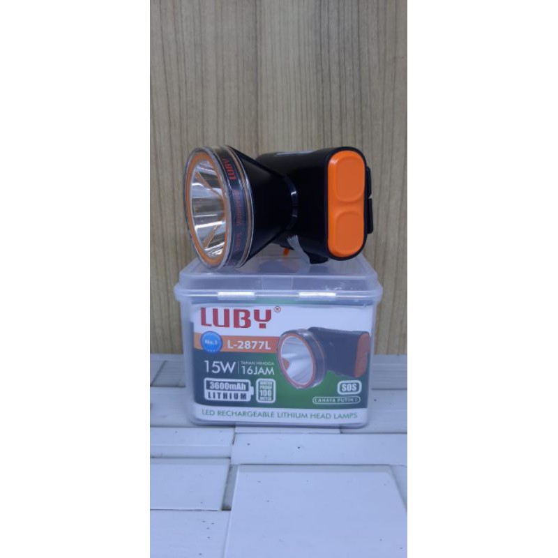 SENTER KEPALA LUBY L2877L 15WATT WATERPROOF ORIGINAL ASLI