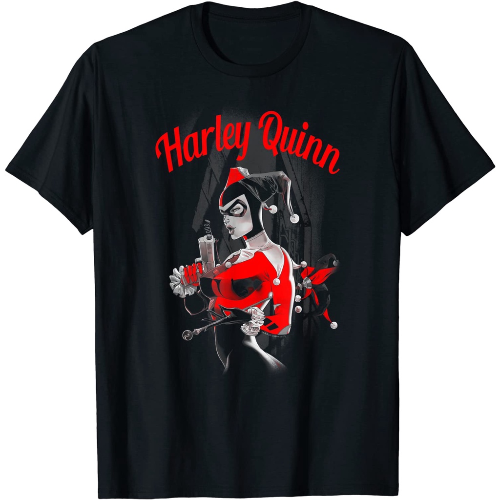 Kaos Harley Quinn Spring Gun T-Shirt – Baju Vintage 90s Retro Pria Wanita Unisex Cotton Combed 24s