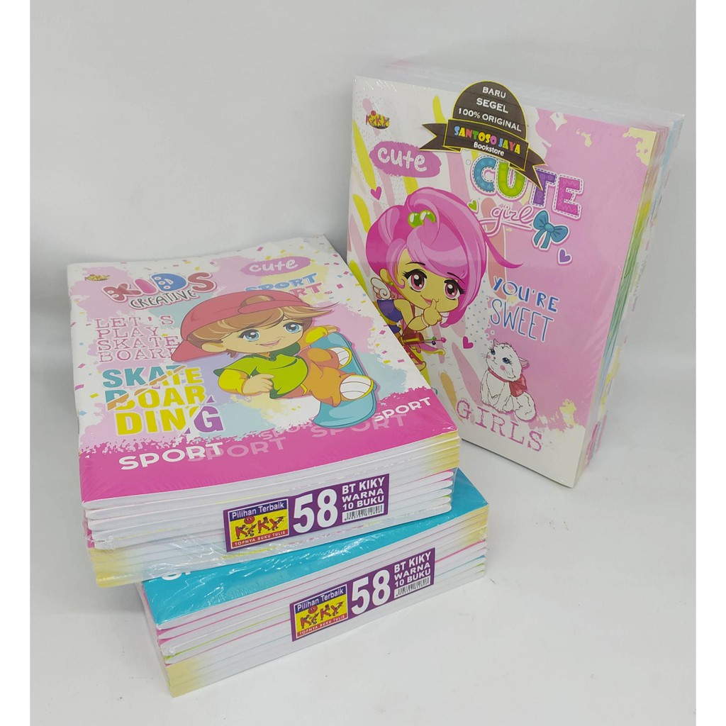 Buku Tulis KIKY 58 Lembar 1 Pack Isi 10 Buku Kertas