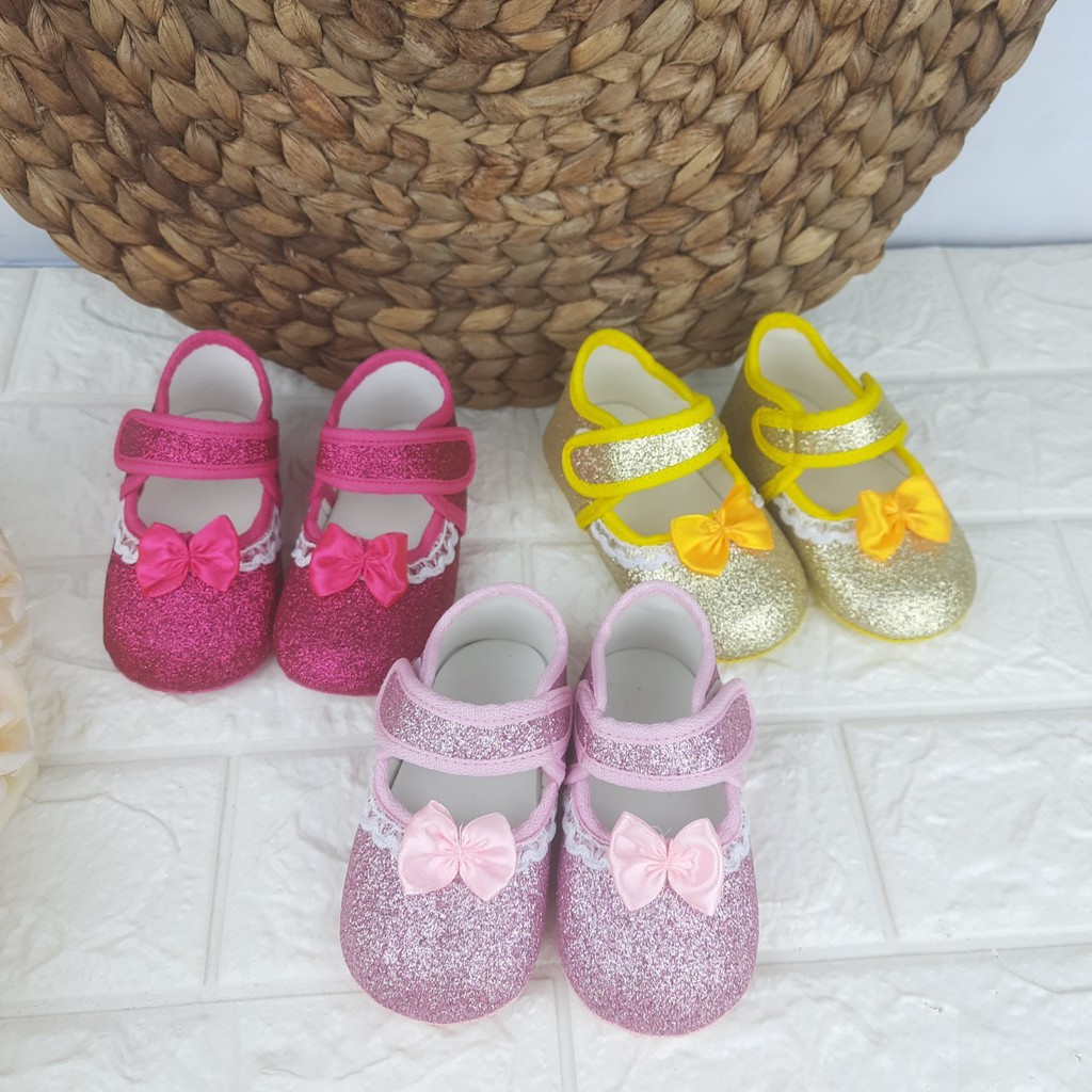 [TAMAN SEPATUKU] SEPATU TRENDY MURAH PREWALKER ANAK PEREMPUAN GLITTER PITA APX05