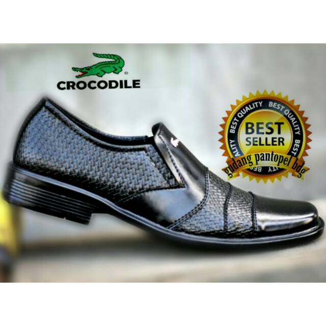 SepatuPria Crocodile Pantofel SemiKulit Swedian Asli Garut