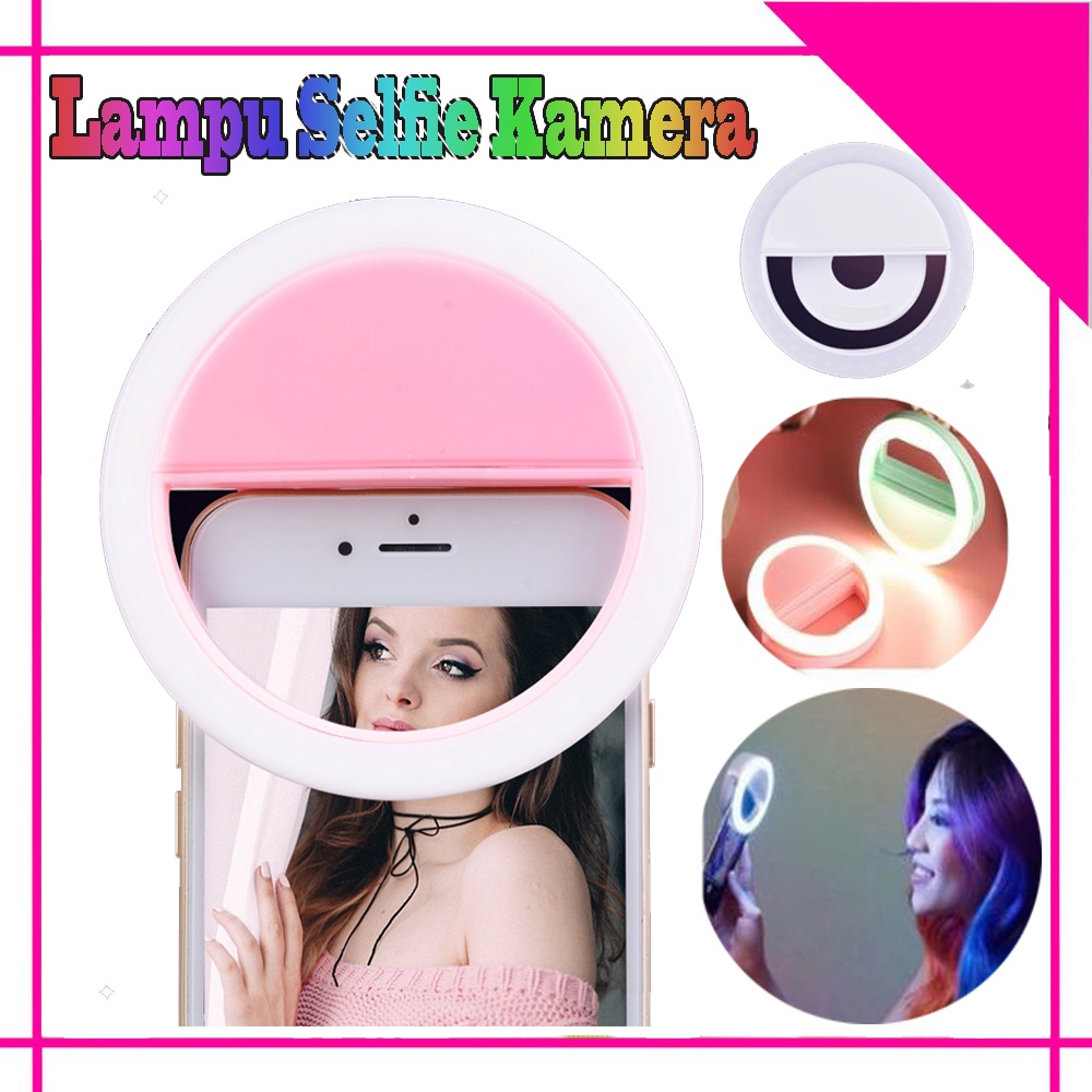 Lampu Selfie Ring LED Bulat Kamera HP Flash Charm Eyes Cincin Selfie Ring Light - WARNA ACAK