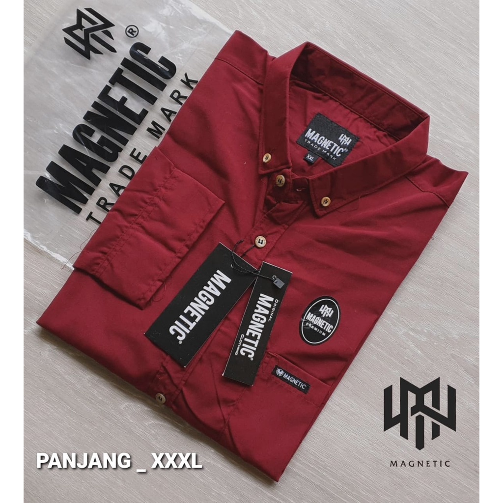 Baju Kemeja Pria Hem Polos Formal Cowok Casual Kemeja Panjang Jumbo Big Size L XL 2XL 3XL 4XL 5XL 6XL