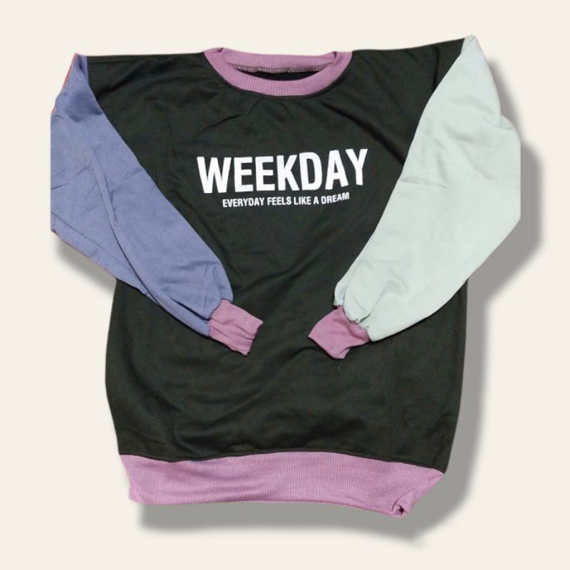 WEEKDAY SWEATER WANITA MURAH CREWNECK KEKINIAN SWEATER OVERSIZE