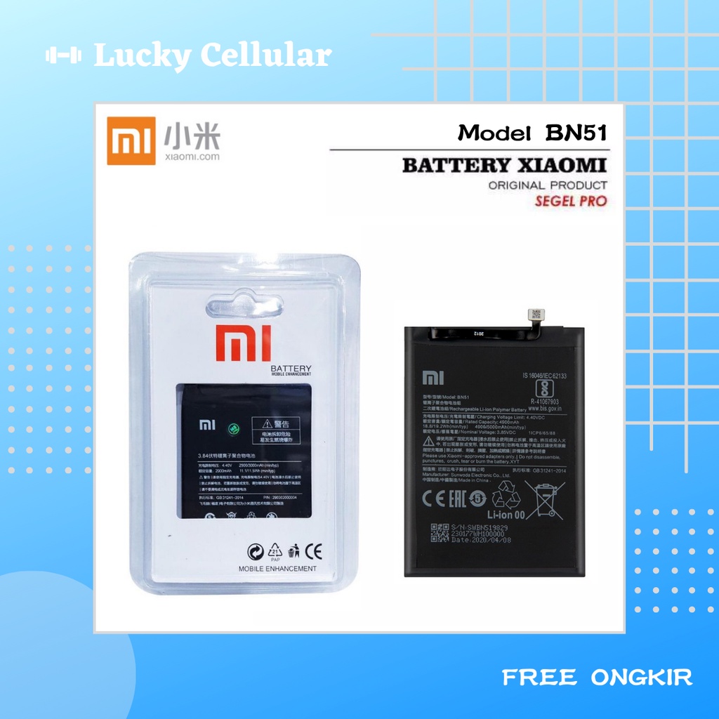 Baterai Handphone Xiaomi Redmi 8 Model BN51 ORIGINAL Battery Batre Hp Xiaomi BN51 For Xiaomi Redmi 8