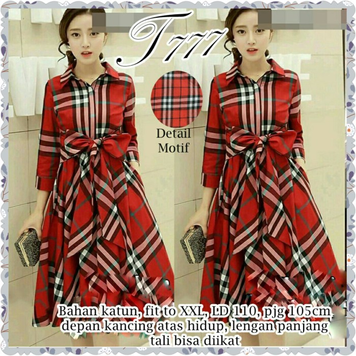 Baju pakaian wanita Dress Cloth Burberry terkini murah bagus