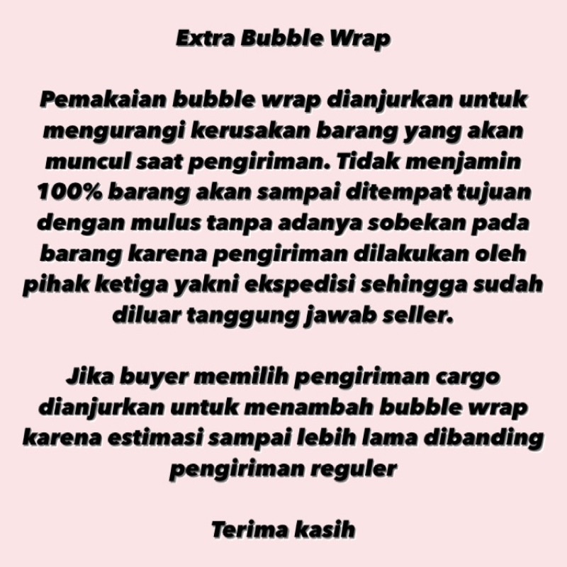 

Extra Bubble wrap / Bungkus kado+Kartu / Kartu ucapan