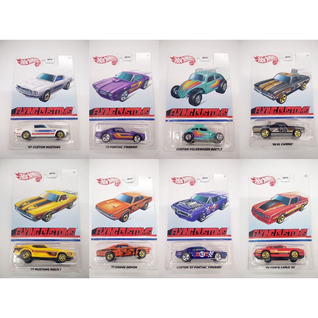 Diecast Hot Wheels Flying Customs SET A Custom Volkswagen Beetle VW Pontiac Firebird Mustang Dodge