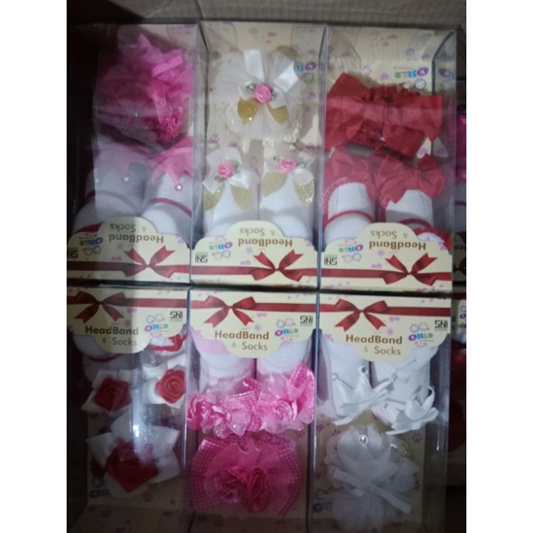 Kaos kaki set bandana/Kaos kaki bayi set/Headband &amp; socks