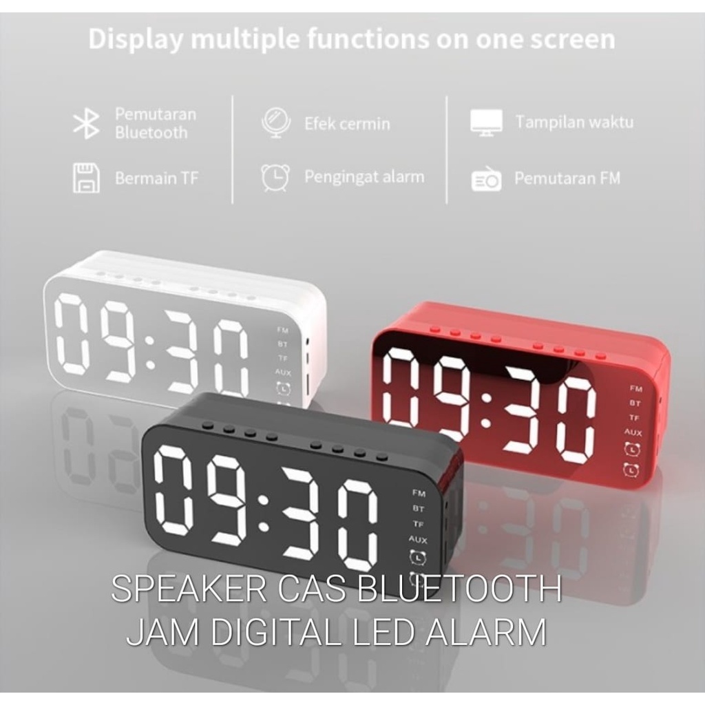 J418 BLUETOOTH USB MP3 JAM DIGITAL LED ALARM SYSTEM CASAN RADIO FM AUDIO SPIKER MINI BAS BASS WATCH WAKTU BISA DIJADIKAN ALARM DAN SPEAKER PEMASANGAN SANGAT PRAKTIS TANPA RIBET DENGAN HARGA TERJANGKAU DENGAN BENTUK YANG CUKUP FLEKSIBLE MUDAH DIBAWA