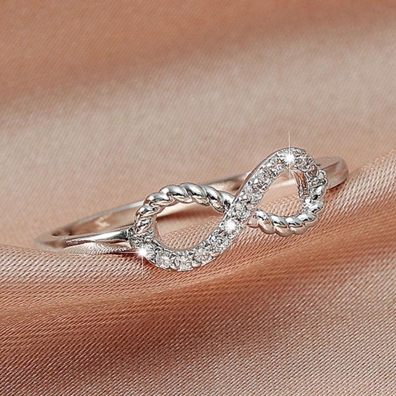 Cincin Pernikahan Bahan Sterling Silver 925 Plating Gold 18k Desain Hati Ganda Hias Permata Untuk Wanita