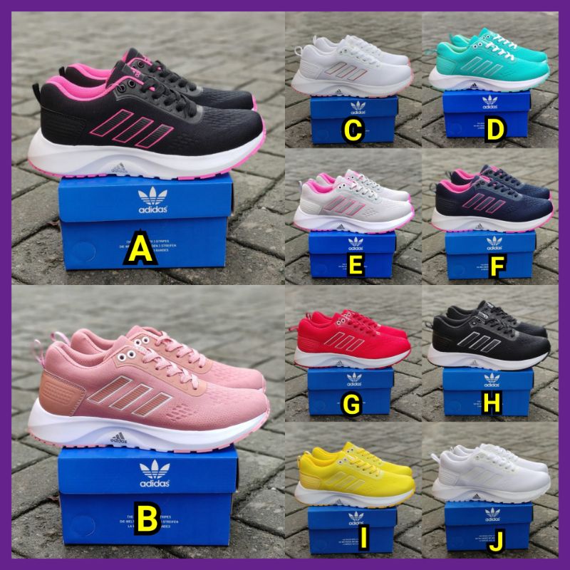 SEPATU ADIDAS OLAHRAGA LARI JOGGING SENAM AEROBIK ZUMBA / SEPATU SPORT RUNNING WANITA UNISEX MADE IN VIETNAM / SEPATU SEKOLAH KULIAH KASUAL SPORT