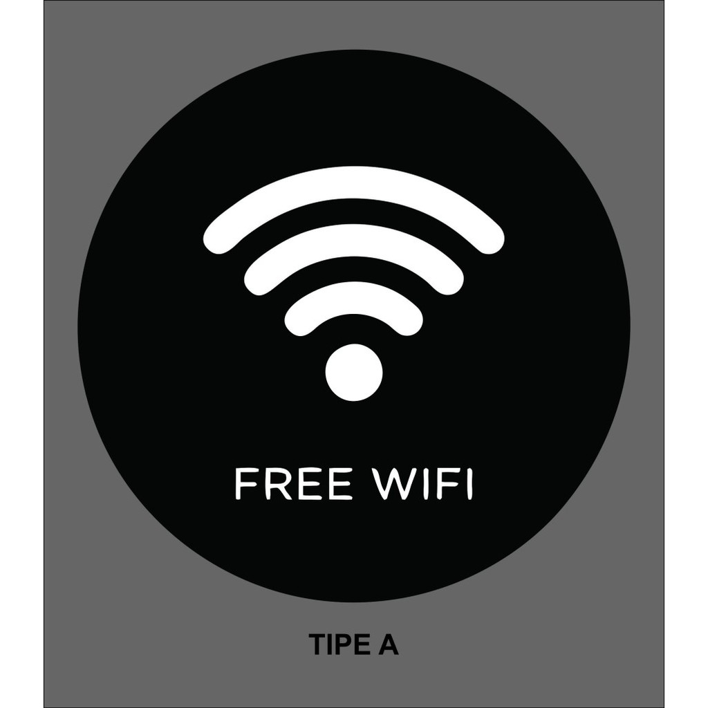 Free Wifi | Sign Board Akrilik | Papan Tanda Wifi | Sign Label Wifi