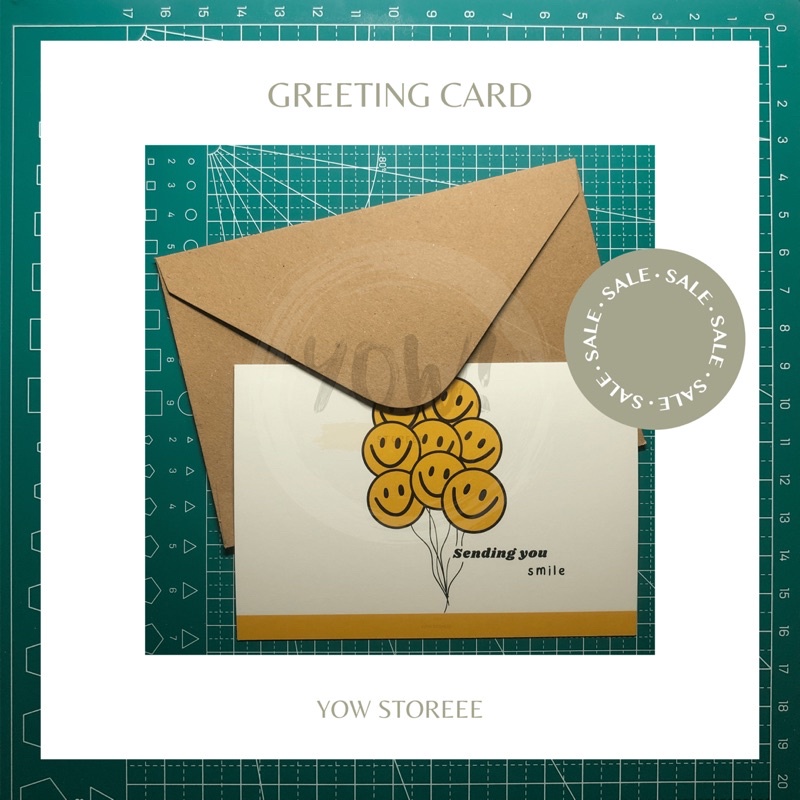 

[YOW CARD] Kartu Ucapan dengan Amplop Kraft Coklat / Greeting Card with Brown Kraft Envelope - Thankful for You / Thank You Card / Sending You Smile Kartu Penyemangat / Token of Appreciation Edition - YOW STOREEE