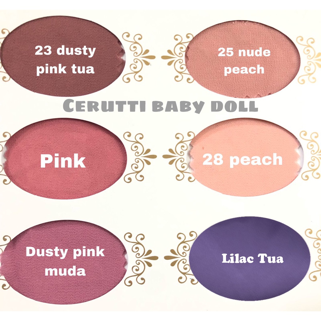 Bahan Multi Kain Ceruty Ceruti Cerutty Cerutti Cerruti Seruty Seruti Baby Doll per roll 50 yard