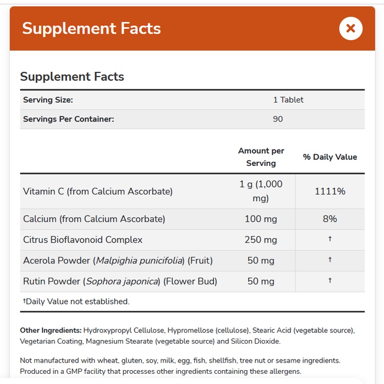 NOW FOODS Buffered Vitamin C Complex 1000 mg Complex 90 tablet Bioflavonoids C1000 Vit C 1000 C-1000